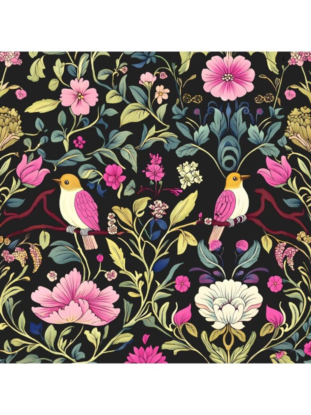 Vintage Floral Peel and Stick Wallpaper - Extra Long Boho Design for